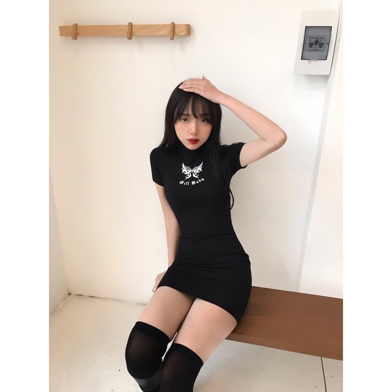 [Mã SKAMA06 giảm 8% tối đa 50K đơn 250K] Đầm Body Thun Cotton GB Logo Bướm Cực Chất (GB Mini Dress) | BigBuy360 - bigbuy360.vn