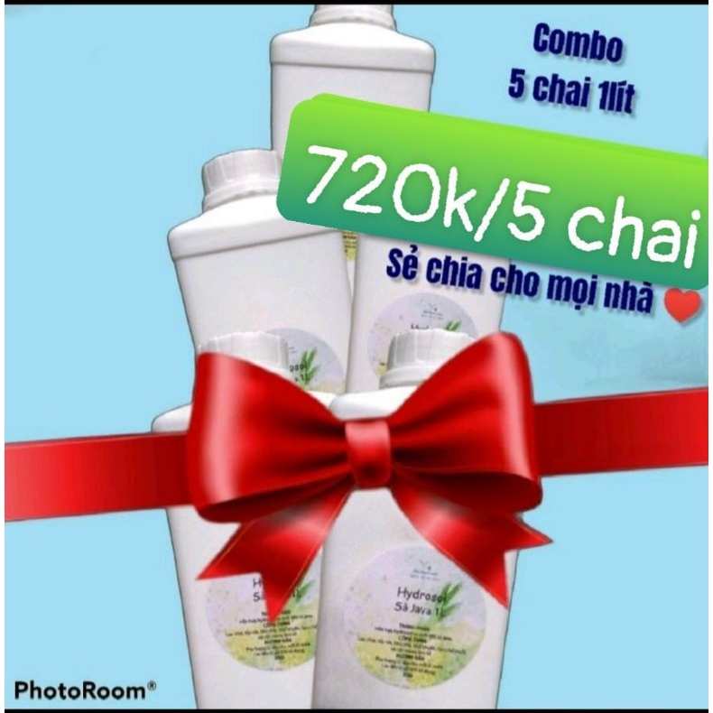 Combo 5 chai Nước cất tinh dầu Sả java 1L