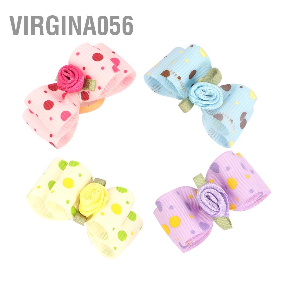 Hàng Hot 20 cái Nơ cài tóc cho chó với dây thun cho thú cưng Cún con Teddy Phụ kiện chải lông Màu sắc ngẫu nhiên Hàng giao ngayVirgina056