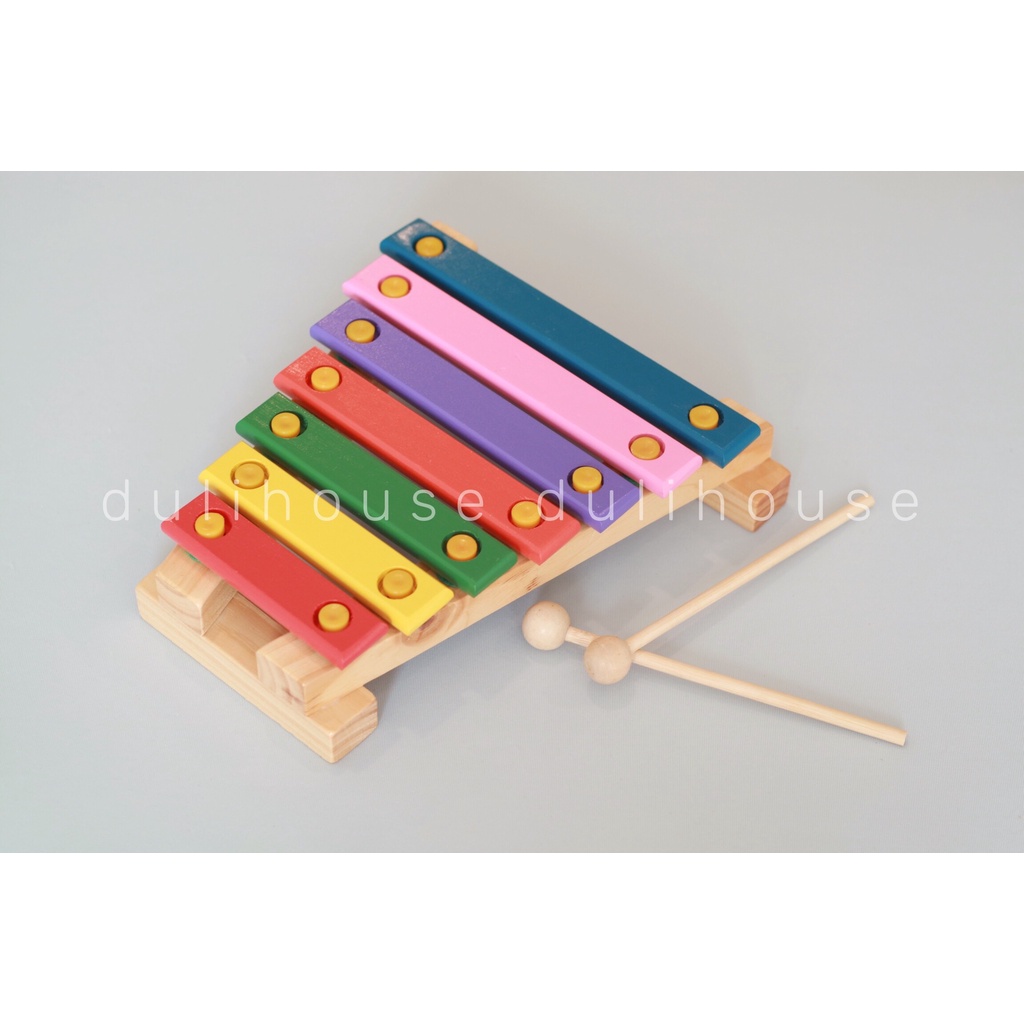Đồ chơi Gỗ đàn Xylophone 7 thanh - Phát triển khả năng âm nhạc & hỗ trợ phân biệt màu sắc cho bé, sản xuất tại Việt Nam