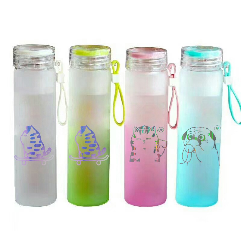 Bình nước màu loang hoàng thượng mèo BNML7 bình nước hologram thần tượng 500ml