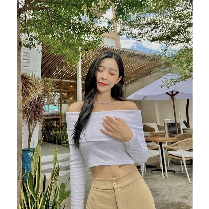 🥕ÁO_CROPTOP_BẸT_VAI_TAY_DÀI🥦