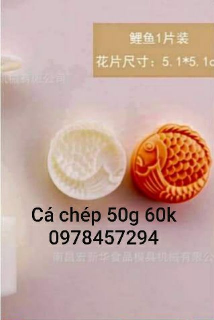 Khuôn trung thu lò xo 3D quả dứa, sen, hồng, cúc, cá, thỏ, cua, mèo thần tài 2020 size 50g