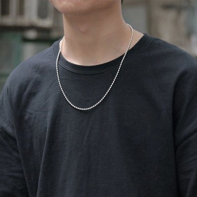 Vòng Cổ Trơn Thời Trang Nam Basic PUN Cá Tính Mãnh Mẽ Màu Bạc Cao Cấp Chất Liệu Titan Không Gỉ - Vòng Cổ Trơn