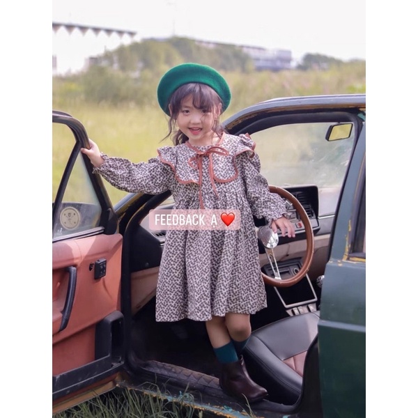 Váy nâu xinh cho bé gái