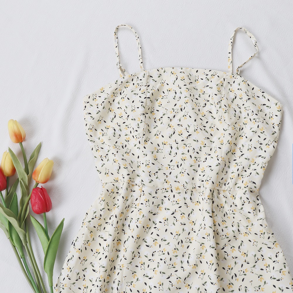 Đầm hai dây hoa nhí Rolisa RD063