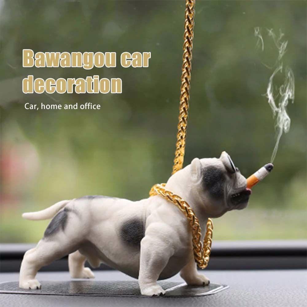 Rebuy1 Đồ trang trí Chó Pitbull Thời Trang Cá Tính Trang Trí Bảng Điều Khiển Xe Hơi