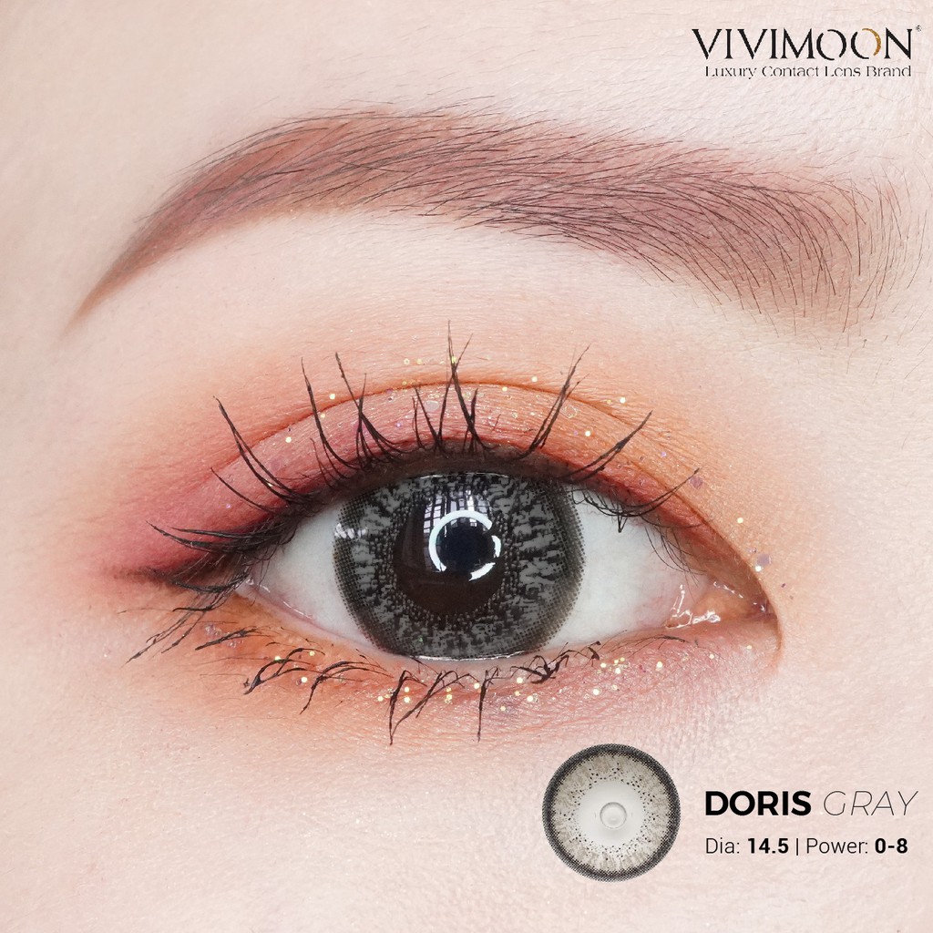 Kính áp tròng cận VIVIMOON Doris Gray 14.5mm