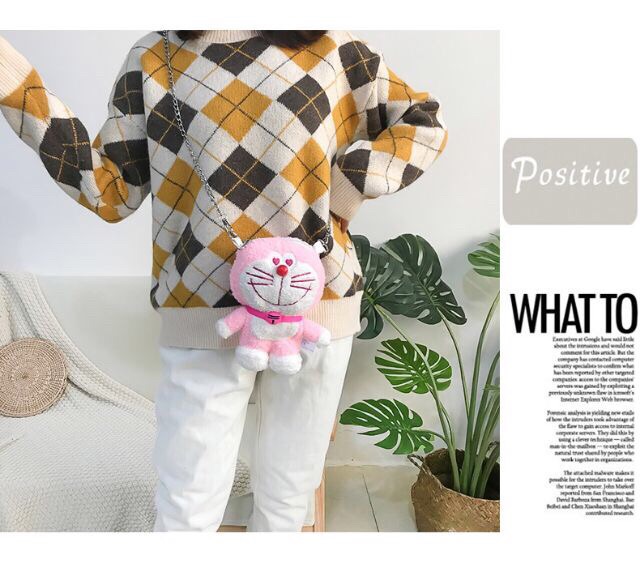 Túi đeo chéo đô rê mon , vịt má hồng, chó xù