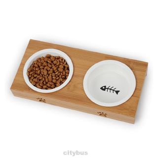 Khay đựng thức ăn cho thú cưng hình tròn bằng sứ