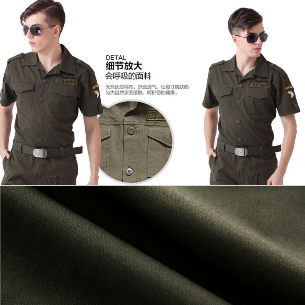 Áo sơ mi nam phong cách lính army (xanh) | BigBuy360 - bigbuy360.vn