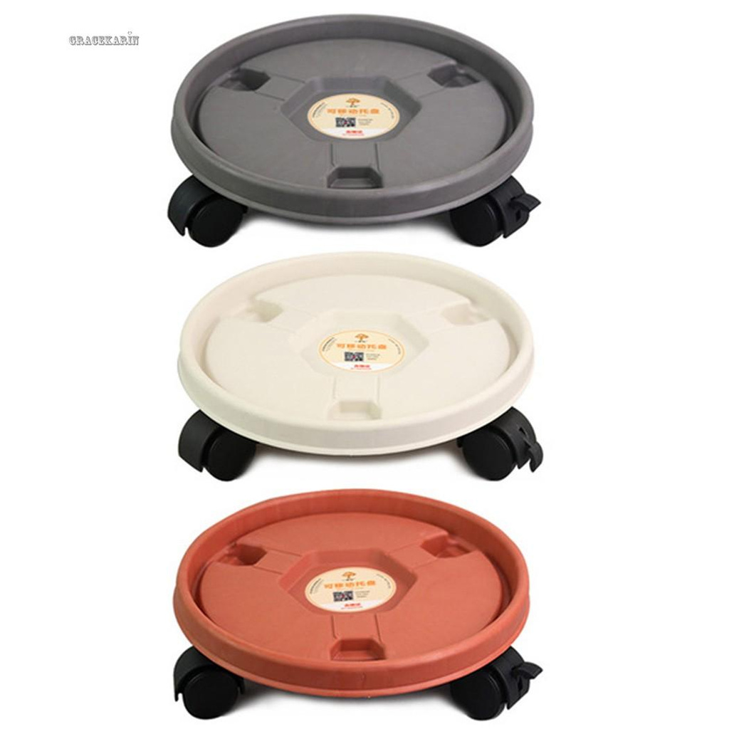 Đế đỡ chậu cây bằng nhựa có bánh xe dễ dàng di chuyển tiện dụng cho nhà cửa/sân vườn