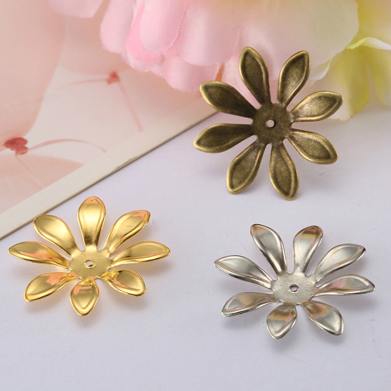 5 phiến họa tiết hoa 8 cánh 28mm nguyên liệu làm trâm làm trang sức cổ trang cosplay cổ phục