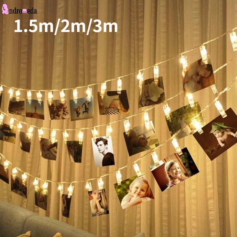 Dây Đèn LED Trang Trí Phòng Ngủ 1.5/2/3m Kèm Kẹp Gắn