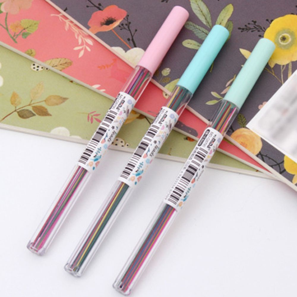 15 Ruột bút chì bấm 0.5/ 0.7 mm đầy màu sắc tiện lợi cho văn phòng trường học
