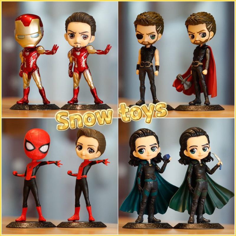 Mô hình Marvel Avengers DC - Q Posket - Joker Harley Quinn Captain Iron Spider man Thor Loki Cat Wonder Women - Cao 15cm