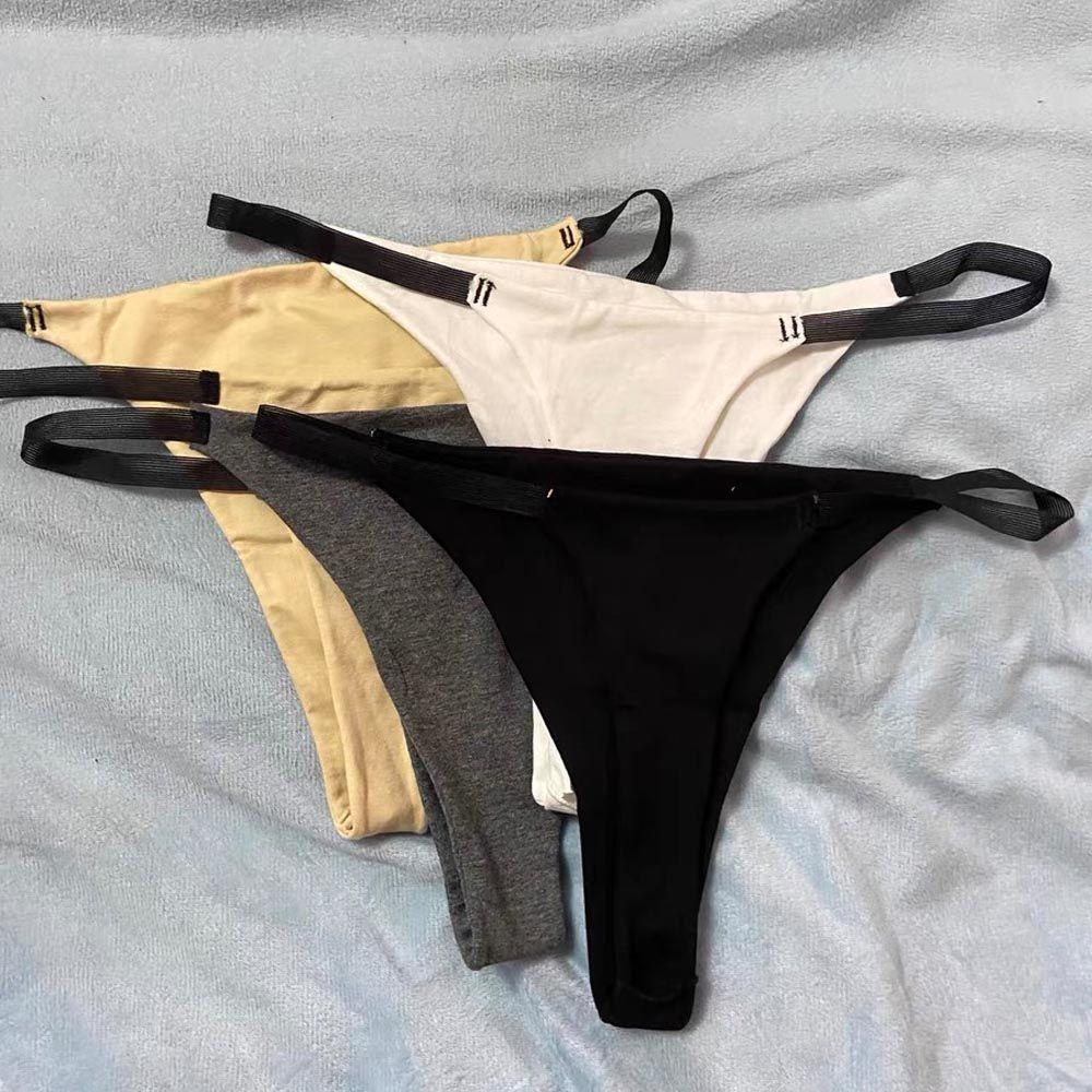 OCEANMAP Quần Lót Bikini Màu Trơn Lưng Vừa Dễ Thương Cho Bạn Gái