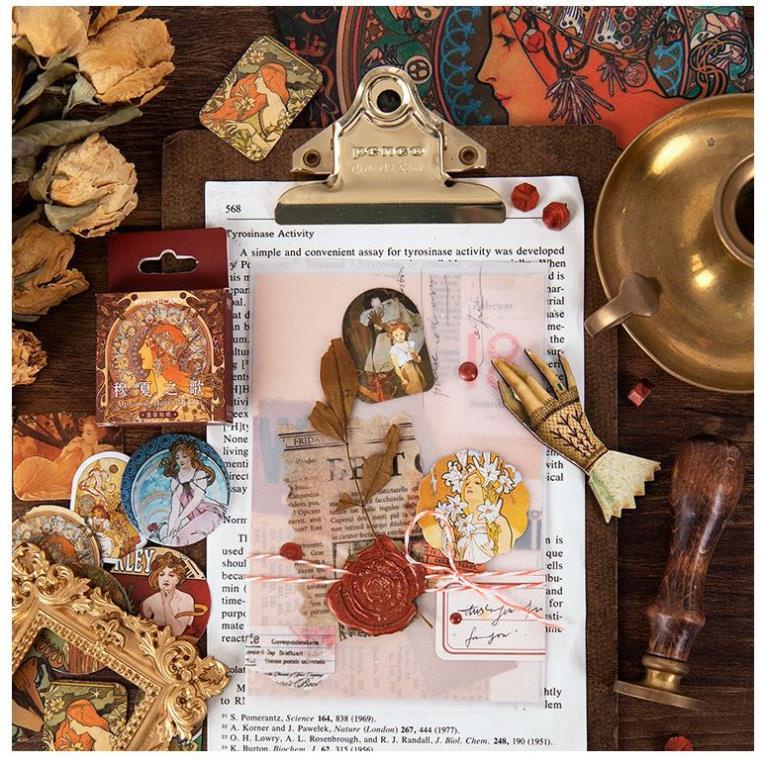 Bộ 46 Sticker Tranh Phụ Nữ Phục Hưng E119