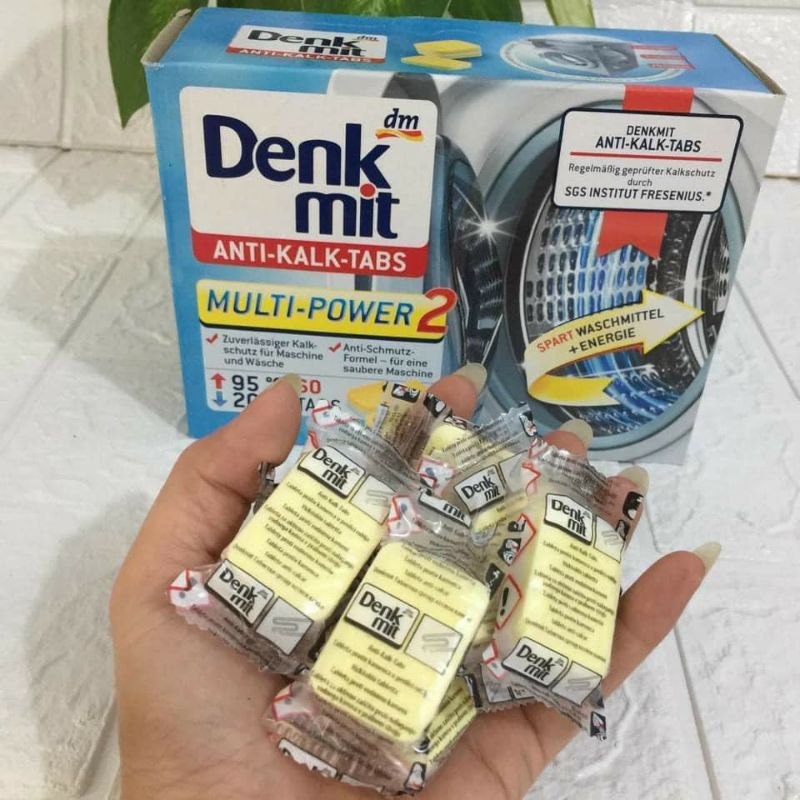 TẨY LỒNG MÁY GIẶT DENKMIT Anti Kalk Tabs LẺ 1 VIÊN