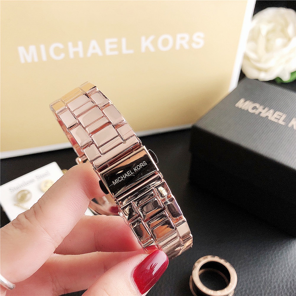 Mk Đồng Hồ Đeo Tay Thời Trang Bằng Thép Không Gỉ Sang Trọng Cho Nữ jam tangan perempuan wanita