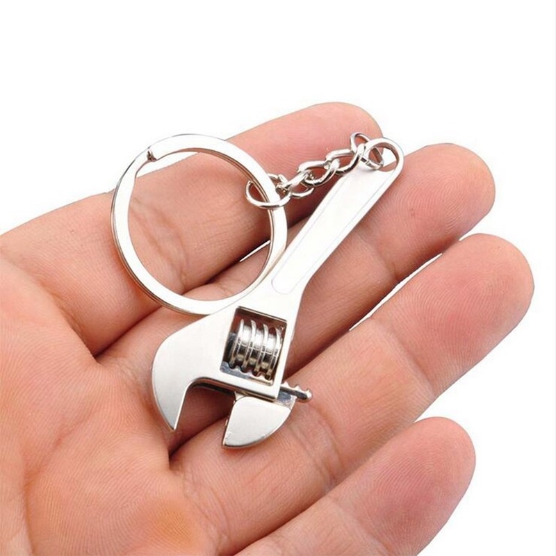 Móc Khóa Hình Cờ Lê Bằng Kim Loại Màu Bạc Sáng Tạo