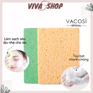 2 miếng bông nở rửa mặt Vacosi BN01 | Miếng rửa mặt