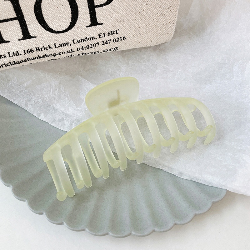 Kẹp Tóc Màu Xanh Lá Cây Mù Tạt Cỡ Lớn Đơn Giản Thời Trang Hàn Quốc