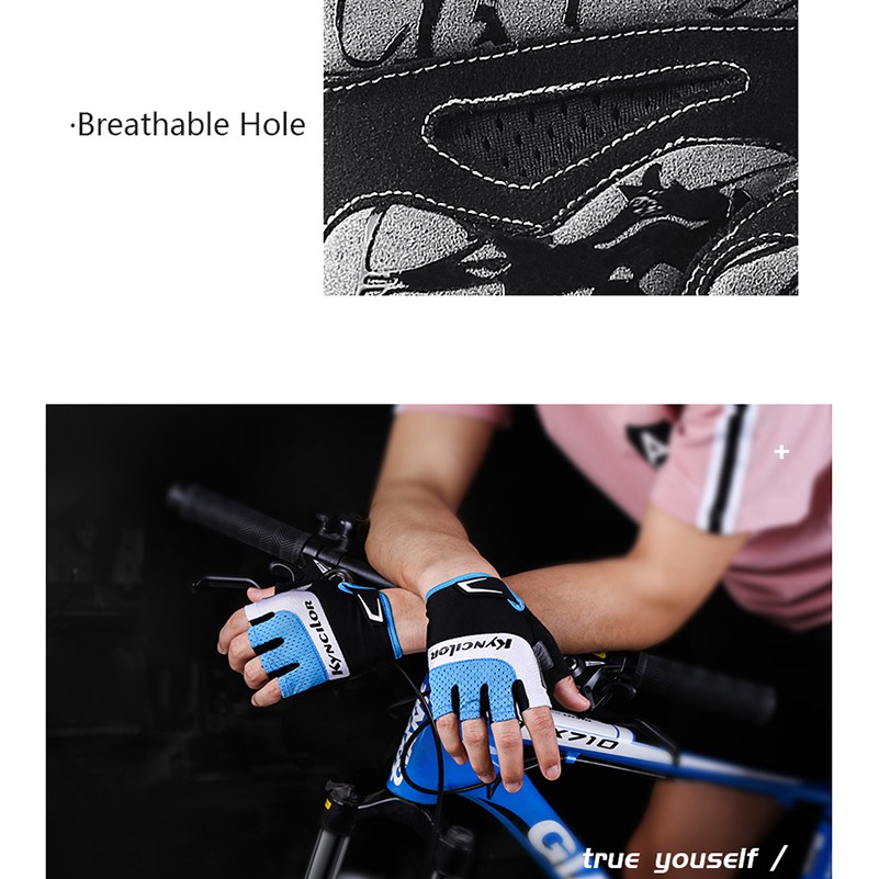 Găng Tay Thể Thao Hở Ngón Chống Trượt Chống Mồ Hôi Thoáng Khí Cho Nam Nữ