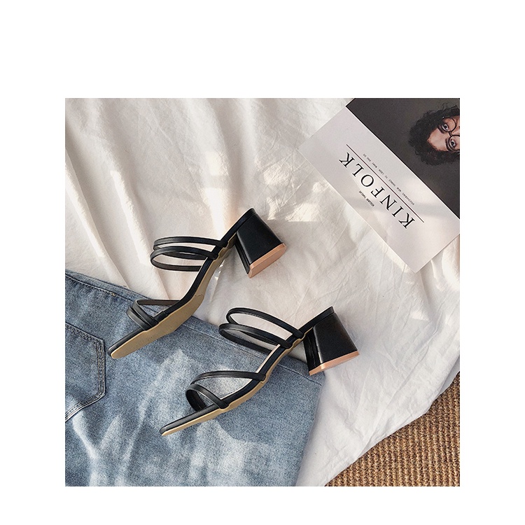 Giày big size nữ sandal size 40 41 42 da mềm gót vuông