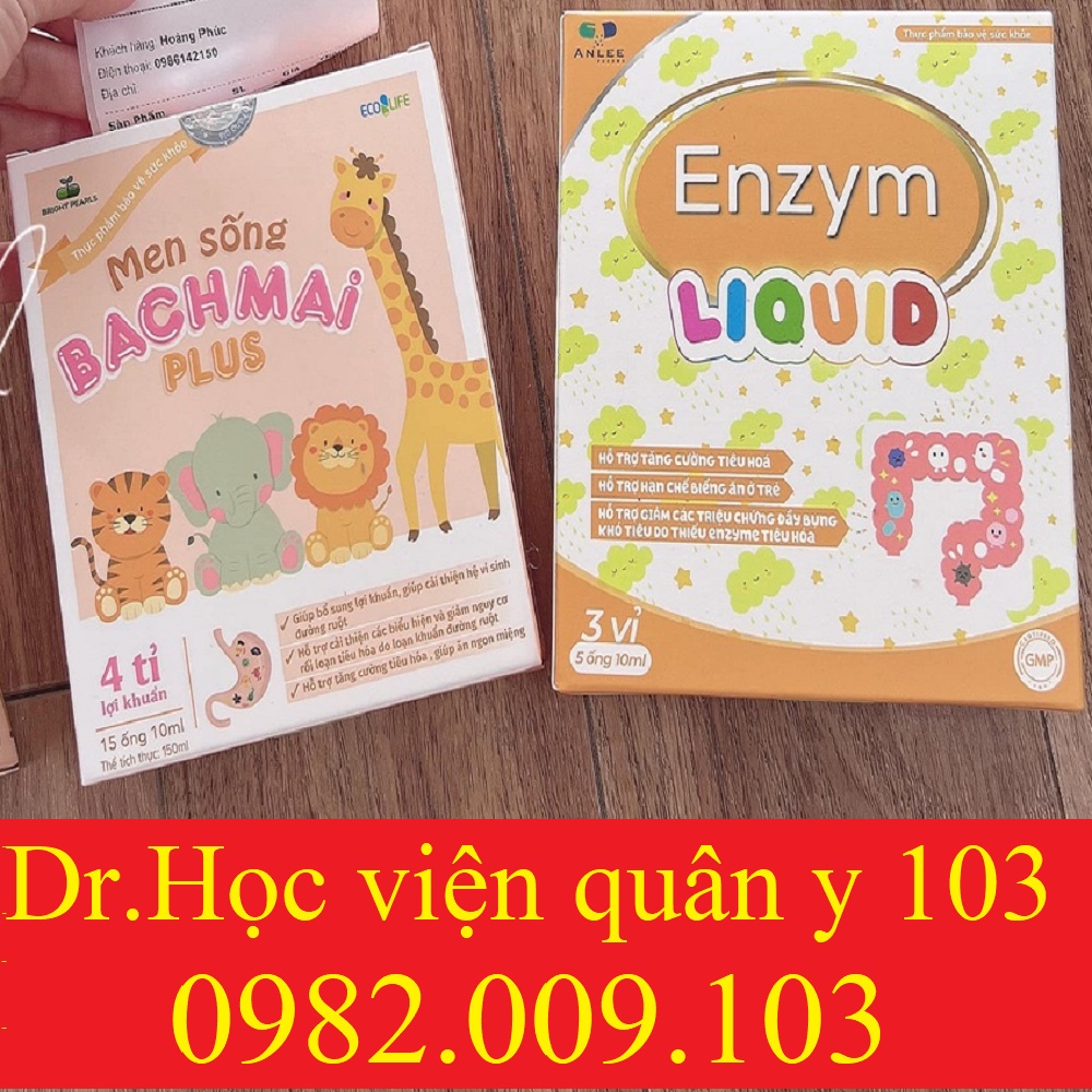 enzym bạch mai enzym liquid enzymes kết hợp MEN SỐNG BẠCH MAI PLUS cho hệ tiêu hóa khỏe (enzyme Vital Lactozim Easycol)