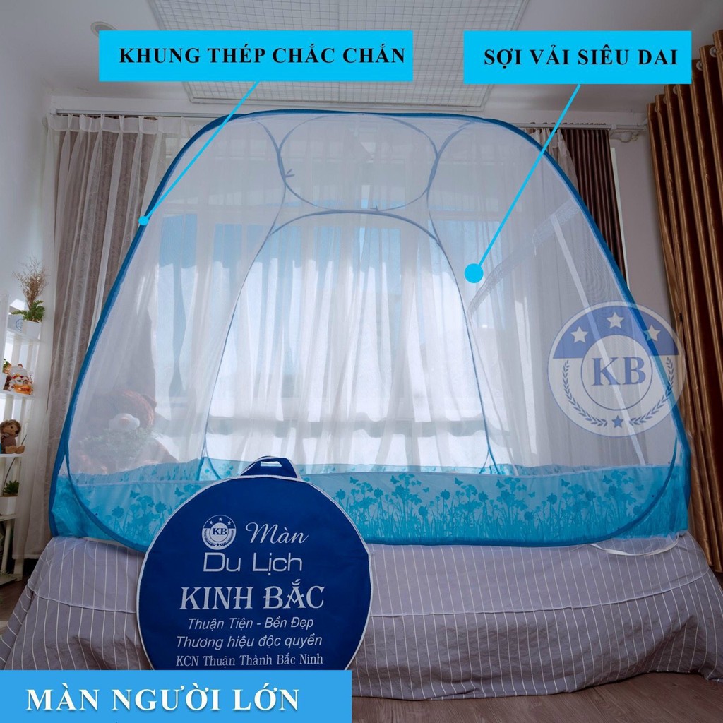 Màn mùng chụp tự bung đỉnh rộng Kinh Bắc Size ( 1m6 / 1m8 / 2m2 ) x 2m