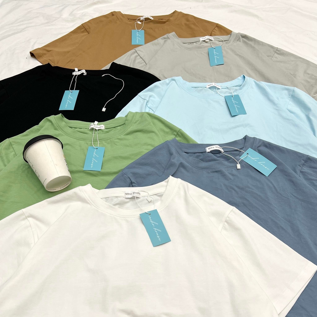 Áo thun trơn cotton co giãn tốt, thoáng mát thấm hút mồ hôi- Miho house