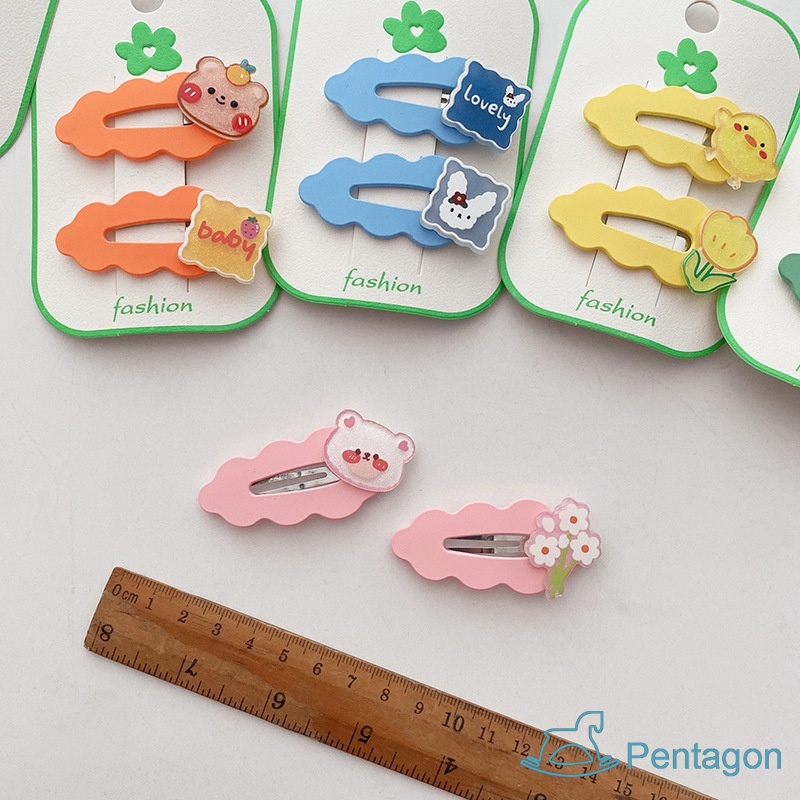 Set 2 Kẹp Tóc Nhựa Họa Tiết Đám Mây Dễ Thương Cho Bé Gái