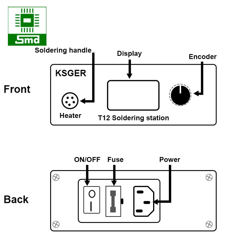 Trạm hàn T12 OLED 120W, màn hình OLED 1.3inch (220V) nhiệt độ ổn định 150-480 độ