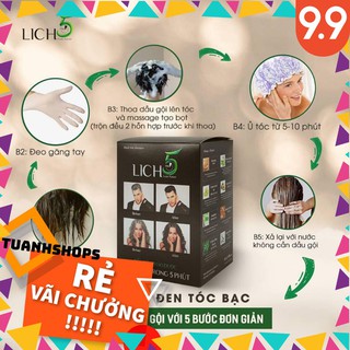 [TAS09] Dầu gội đen tóc LICH5 #Nhuộm_tóc#không_hóa_chất
