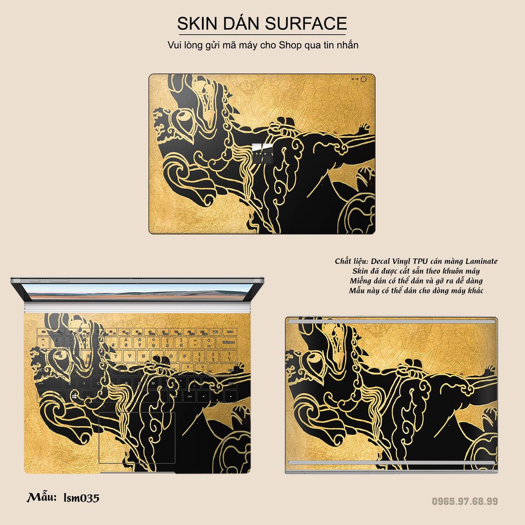 Skin dán Surface in hình Nghê Việt Nam - lsm035 (inbox mã máy cho Shop)