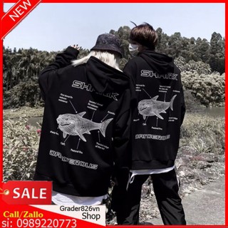 Áo Hoodie Nỉ Ngoại Shark 3 Size ( có size cho người 95kg )