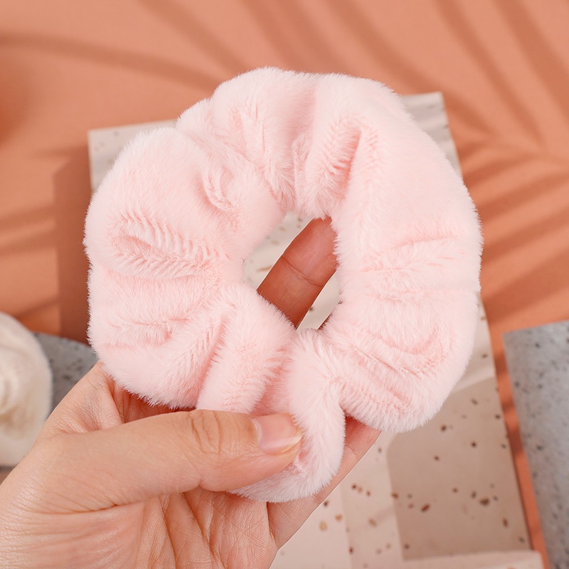 Dây buộc tóc vải nhung co giãn màu sắc đơn giản dành cho nữ