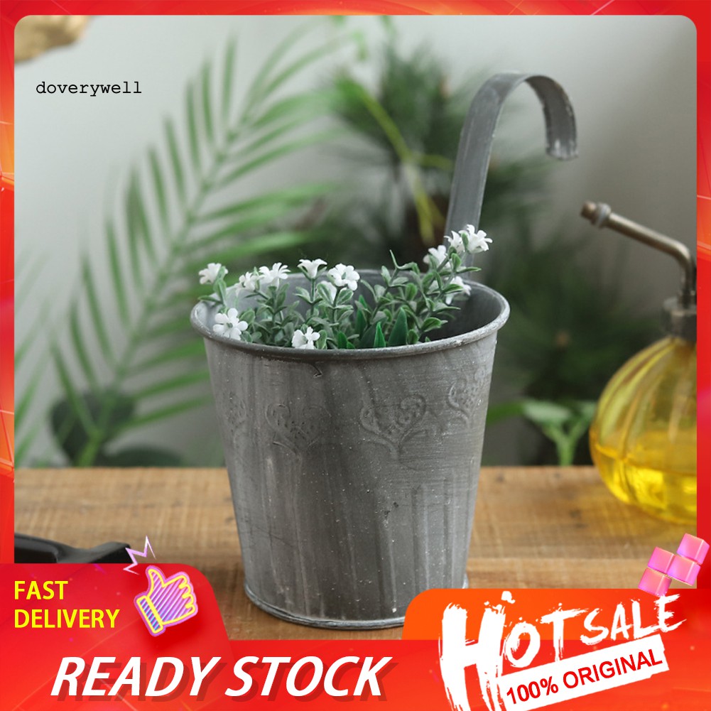 Chậu hoa treo trang trí ban công bằng sắt phong cách cổ điển độc đáo