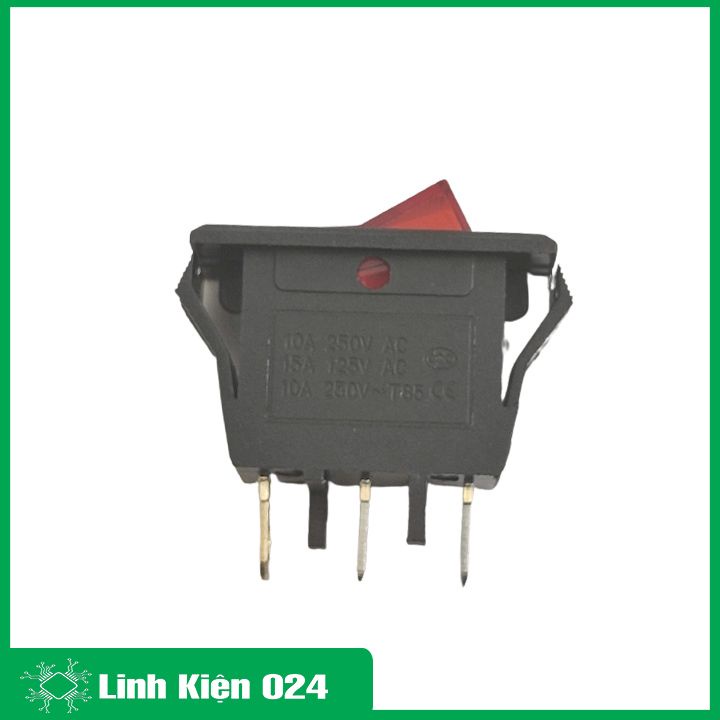 Công tắc bập bênh KCD2-01 10A/250V 3 chân có đèn báo