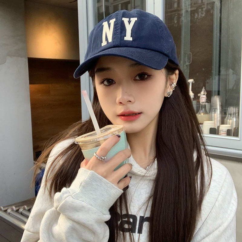 Mũ Lưỡi Trai Mềm Thêu Chữ NY Phong Cách Hàn Quốc Thời Trang Xuân Hè Cho Nữ