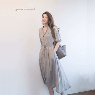 {order bigsize,M-4xl}Váy dáng dài rút dây buộc nơ eo