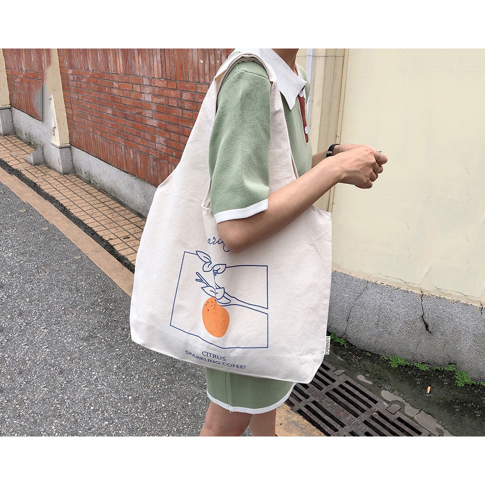 Túi vải bố canvas tote đựng đồ quần áo đeo vai thời trang nhỏ giá rẻ LUVADO TX337