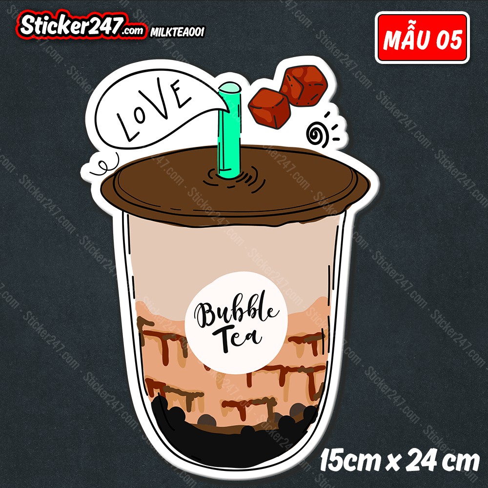 Sticker hình dán trà sữa 🌈𝑭𝒓𝒆𝒆𝒔𝒉𝒊𝒑 trang trí quán cà phê, trà sữa, quán ăn, decal siêu cool loại decal dán tường, tủ kệ