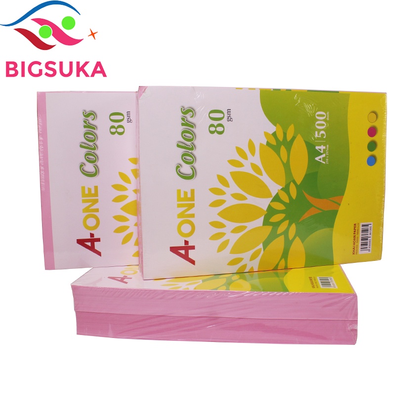 Giấy A4 màu dày 80gsm Paper One 500 tờ BIGSUKA