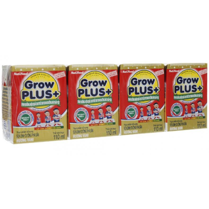 [Mẫu mới]Com bo 2 lốc sữa bột pha sẵn Nutifood Grow Plus đỏ hộp 110ml date 6/2022