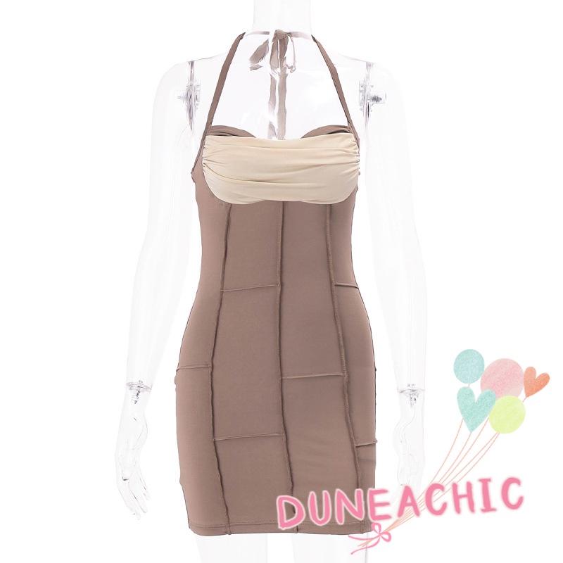 DUNEA Đầm Ôm Không Tay Hở Lưng Thời Trang Gợi Cảm Cho Nữ