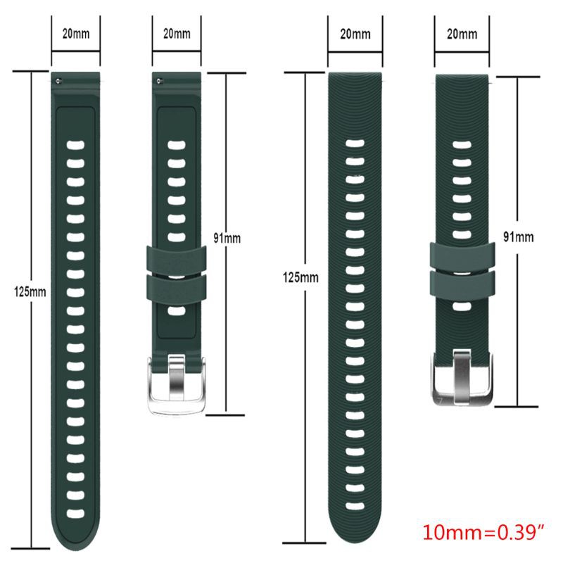 Dây Đeo Silicon 20mm Cho Đồng Hồ Thông Minh Garmin Forerunner 245 245m 645 Huawei 2