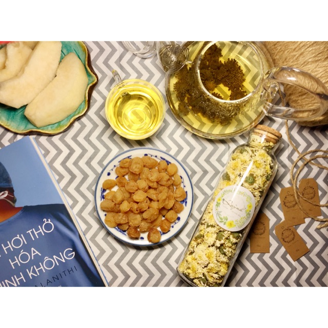 Combo long nhãn- hoa nhài- hoa hồng- bạch cúc tặng chanh vàng