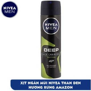 Xịt Ngăn Mùi Nivea Men Than Đen Hương Rừng Amazon 150ml